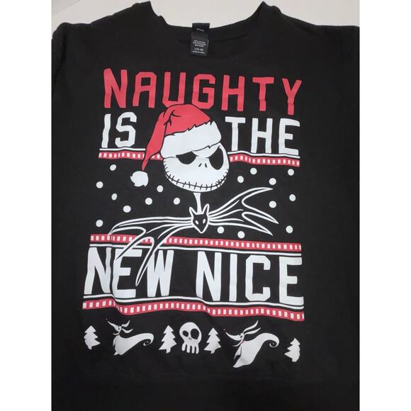 Disney Night Before Christmas Naughty New Nice Sweatshirt Women Jr L 11-13 - Picture 2 of 9